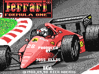 Ferrari Formula One title screen for Commodore 64